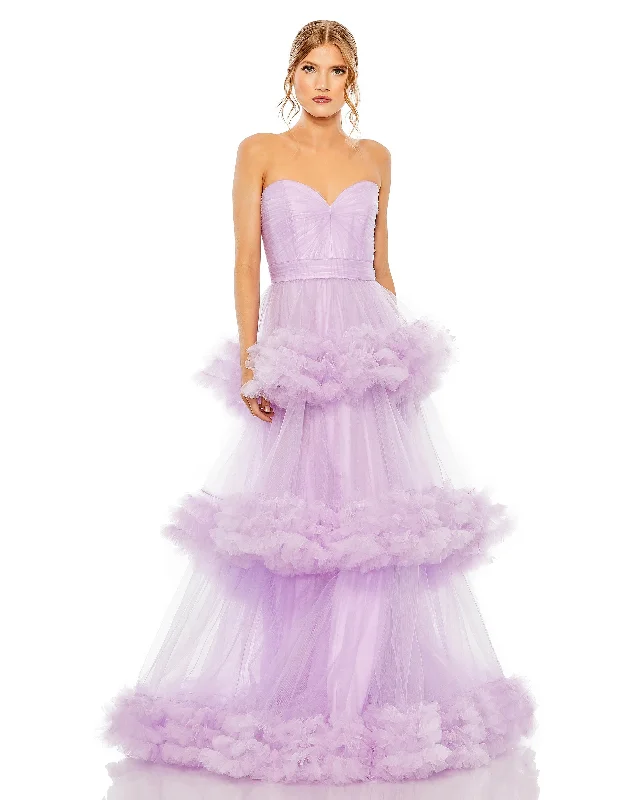 Casual Outfit For Women Explore What's New Strapless Ruffle Tulle Tiered Gown