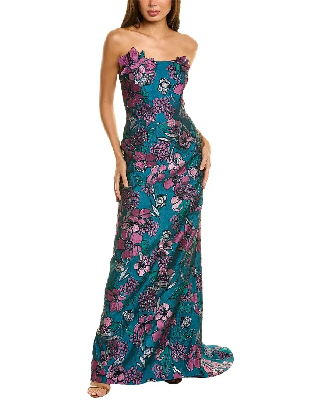 Stylish Women's Attire Style Breakthroughs Rene Ruiz Strapless Applique Brocade Gown