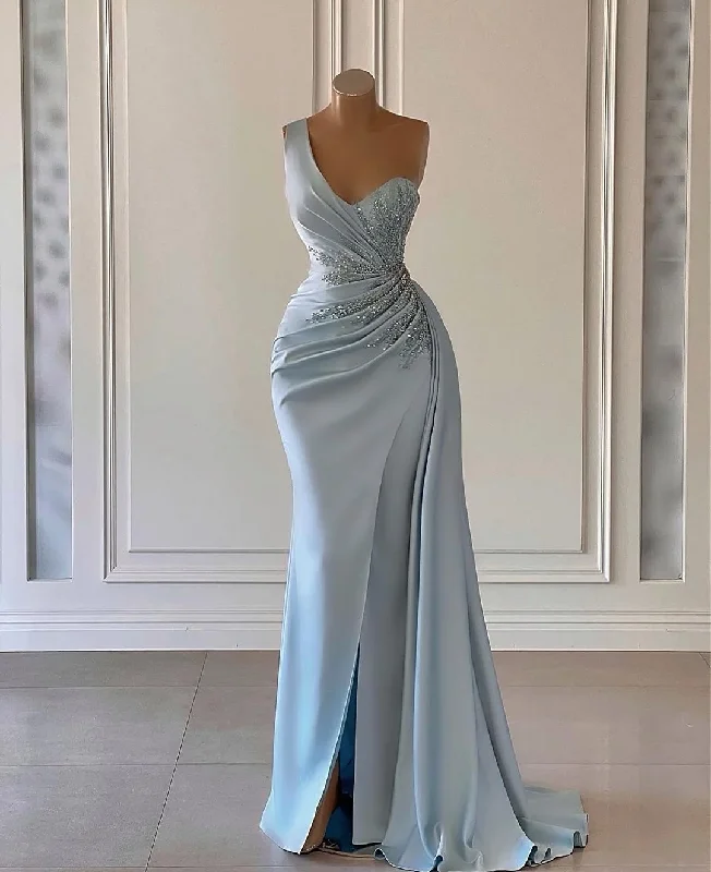 Casual Outfit For Women Trendy Urban Attire Simple Elegant Mermaid Evening Dresses One-Shoulder Draped Appliques Prom Gowns Woman's Formal Celebrity Party Vestidos De Noche