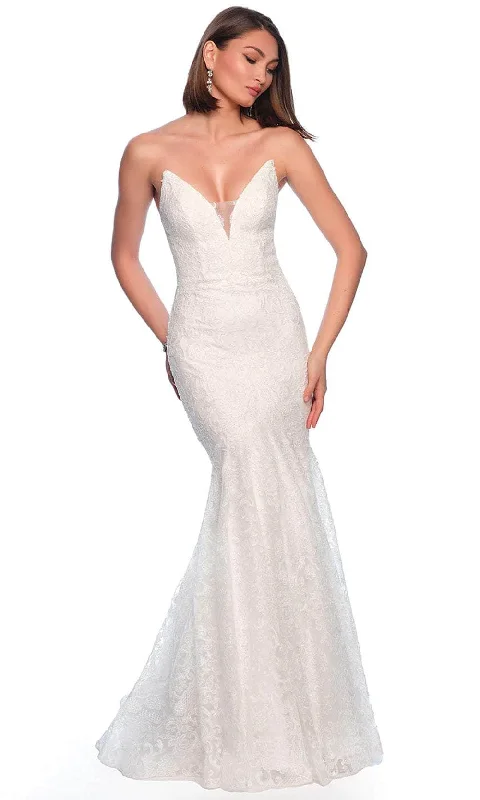 Comfortable Lounge Clothing Day-To-Night Styles Dave & Johnny Bridal 11165 - V-Neck Bridal Gown