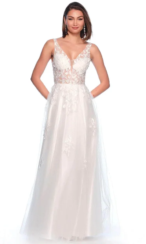 Women's Comfortable Lounge Outfit Luxury Style Dave & Johnny Bridal 11969 - Leaf Pattern Bridal Gown