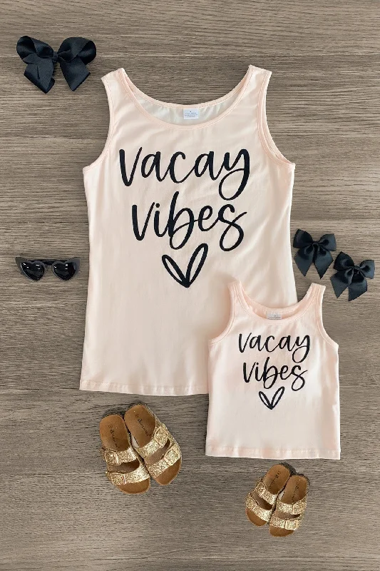 Women's Elegant Formal Outfit Minimalist Office - Ready Style Mom & Me - "Vacay Vibes" Tank Top