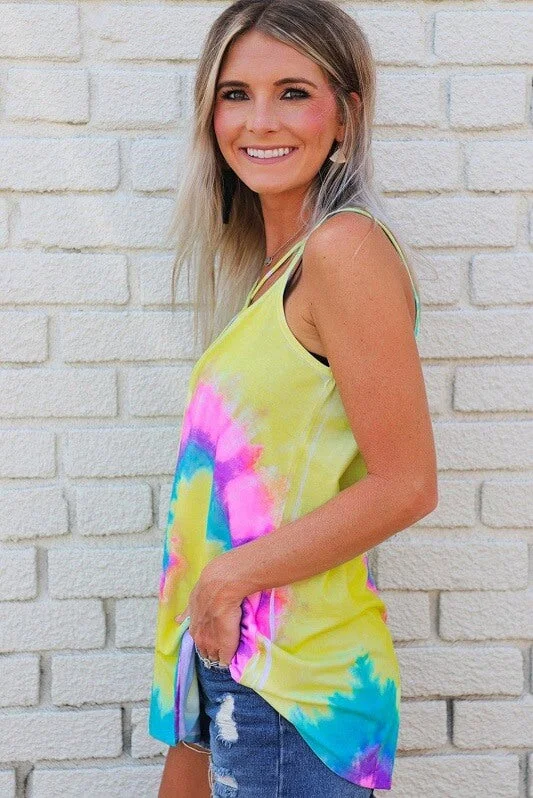 Vintage Clothing For Women You'Ll Love Us Because Criss Cross Tie Dye Tank