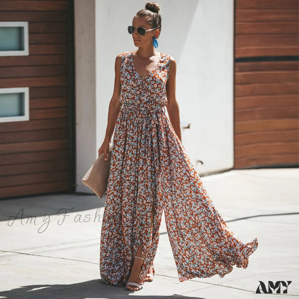 Charming Women's Clothes For Special Events Polished Finish Amy Fashion - New Fashion Floral Print Maxi Dresses