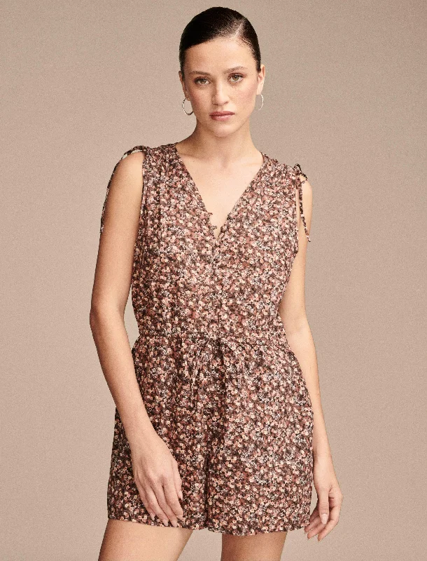 Women's Plus-Size Attire Chic Style, Always In Vogue Lucky Brand Women's Cinched Floral Romper