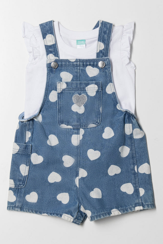 Women's Urban Clothing Fresh Styles, Fresh Deals Dungaree And T-Shirt Set Blue