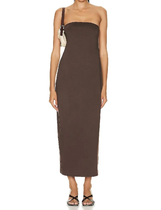 Women's Athletic Garments Enjoy Discount Luxe Knit Strapless Maxi In Brown