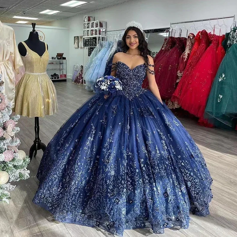 Women's Outerwear Garments Casual Fashion Luxury Quinceanera Dresses Beading Sequin Sweetheart Lace Sweet 16 Party Gowns Vestidos De 15 Anos