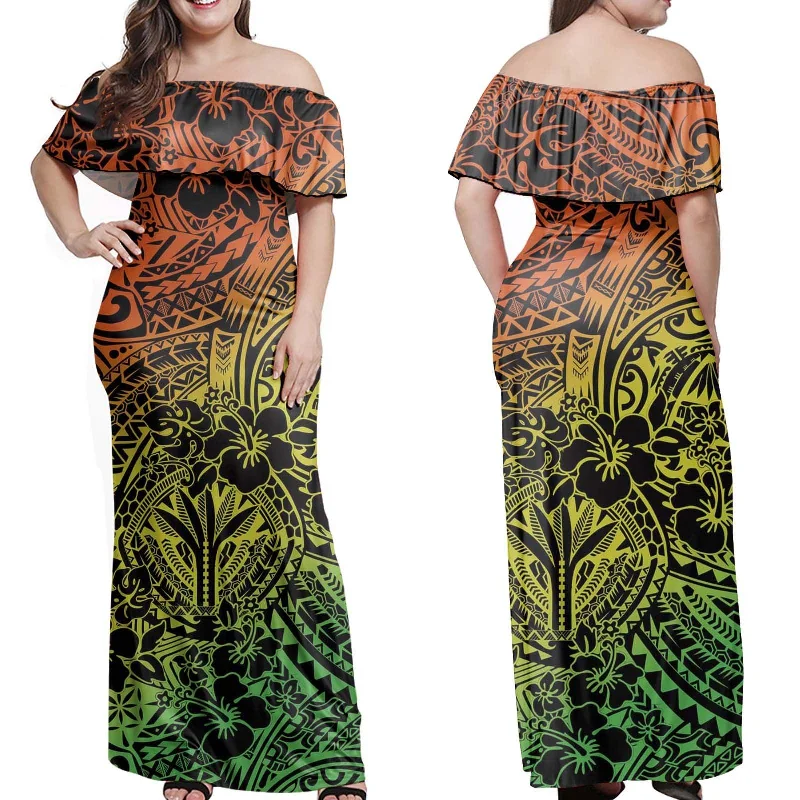 Women's Athletic Clothes Romantic Flair Colorful Polynesian Tribal Printed Women's Clothing Dress Sexy Clothes Plus Floral Fat Girl Clothing Sexy Dresses