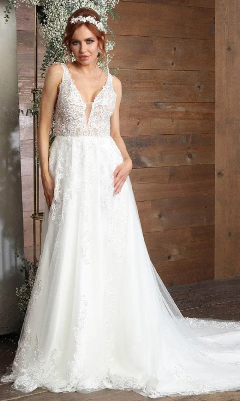 Women's Holiday Apparel Dive Into Trendy Styles May Queen RQ8098 - Sleeveless Applique Bridal Gown