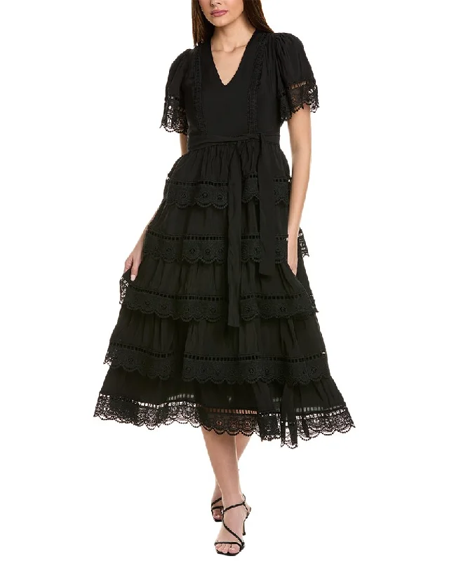 Formal Attire For Women Feminine Elegant Beulah Midi Dress