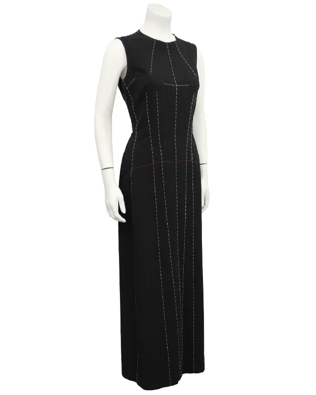 Plus-Size Women's Clothing Graceful Cut Black Deconstructed Maxi Dress