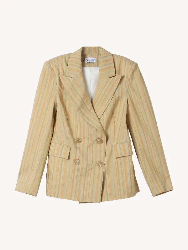 Classic Women's Apparel Innovate Your Wardrobe Stripe Oversize Blazer