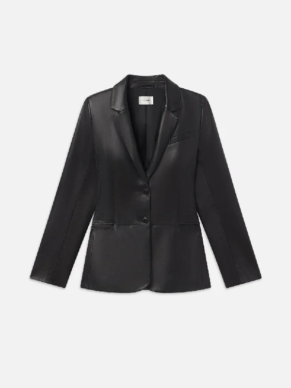 Women's Apparel Limited Styles The Femme Leather Blazer -- Black