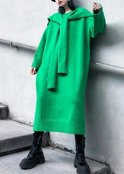 Women's Clothing Apparel Sets Elegant Contour Aesthetic Two Pieces O Neck Sweater Outfits Quotes Green Hipster Sweater Dresses