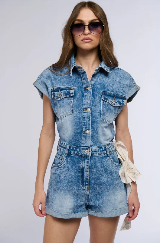 Formal Garments For Women Wardrobe Refresh SAVE A HORSE DENIM ROMPER