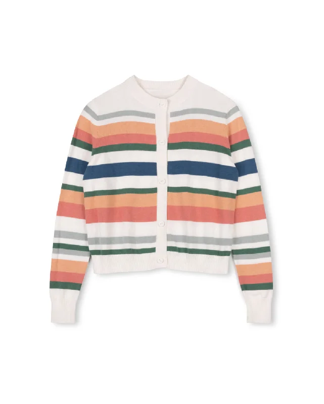 Women's Holiday Apparel Special Offer For You Thick Stripe Crop Cardigan