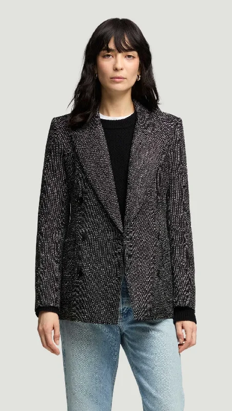 Women's Transitional Attire You'Ll Love Us Because Chelsea Blazer in Tweed | Black/White