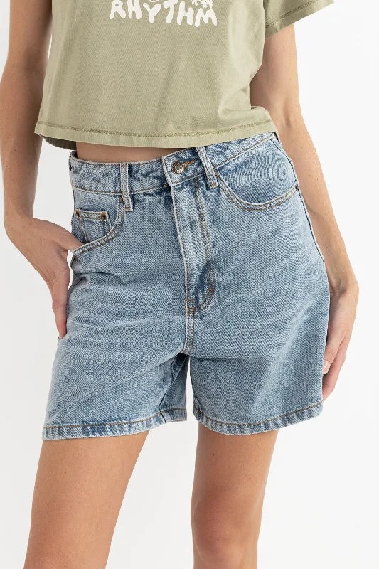 Modern Women's Attire Trendy Styles Escape Denim Short Washed Blue