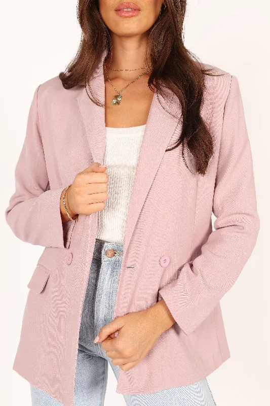 Chic Clothes For Women Timeless Elegance Redefined Keeley Button Front Blazer - Blush