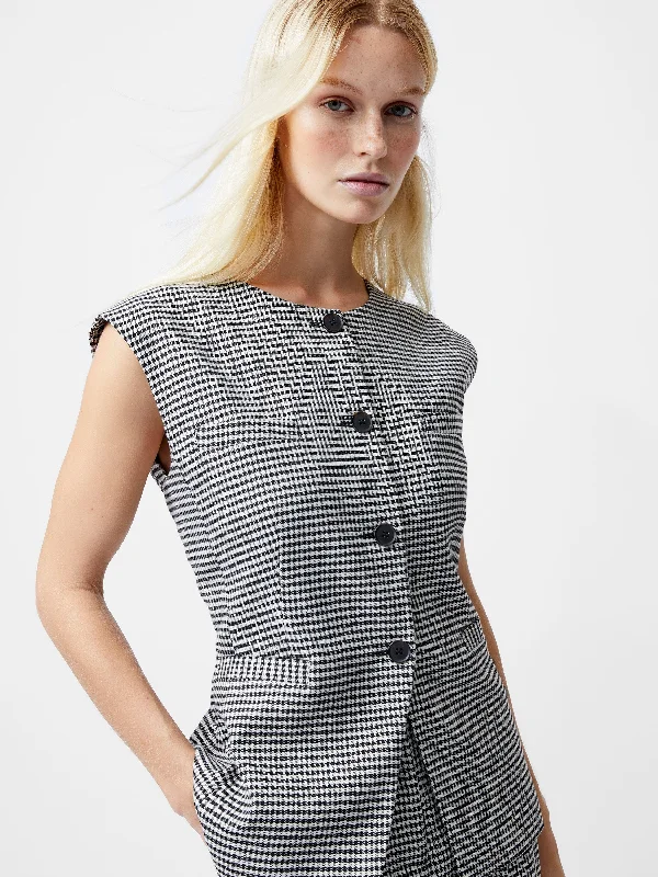 Women's Clothing Sets Modern Romance Holden Houndstooth Crew Neck Waistcoat