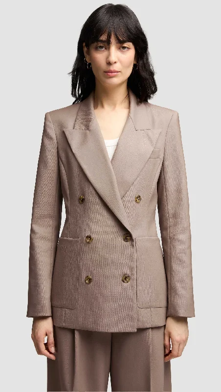 Women's Wardrobe Apparel Trendy Attire For Her Chelsea Blazer in Seasonless Wool | Taupe