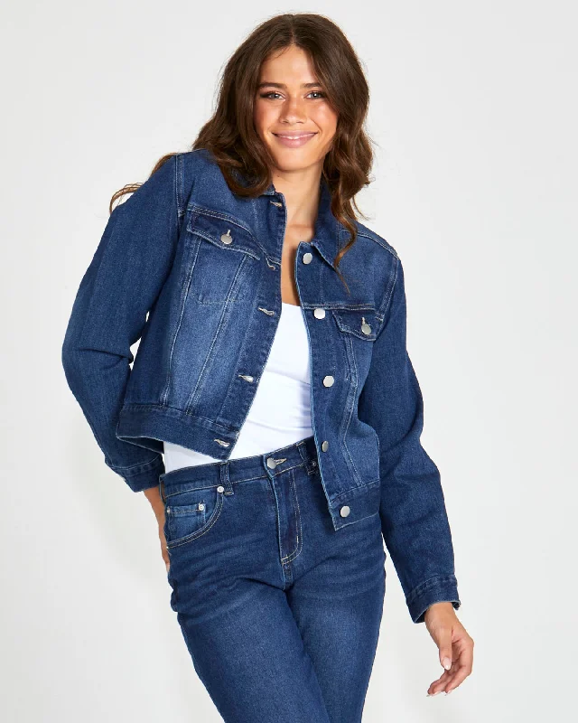 Women's Chic Outerwear Garments Essentials On Sale Sass Darcy Denim Jacket 78 Wash