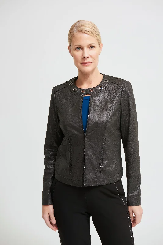 Casual Garments For Women Best Seller Joseph Ribkoff Faux Leather Jacket