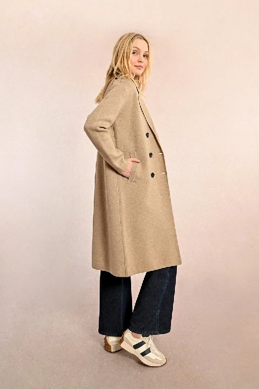 Women's Trendy Attire Seasonal Trends Molly Bracken Straight Thin  Beige Coat